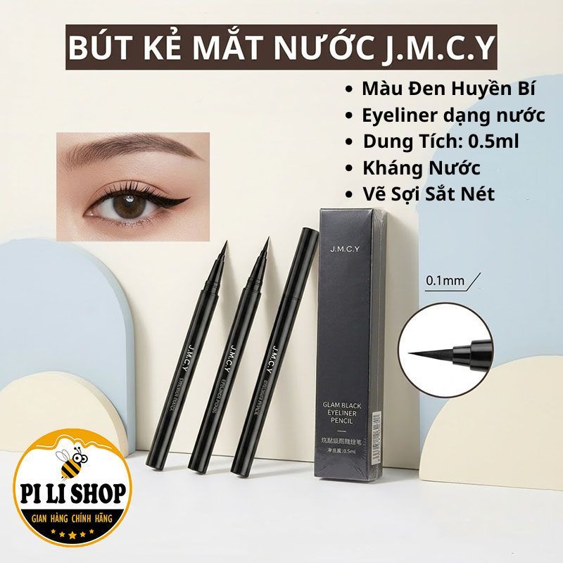 Bút Kẻ Mắt Nước Eyeliner Nhanh Khô JMCY Màu Đen, Bút Vẽ Mí Mắt Chống Nước Đầu Mảnh Sắc Nét