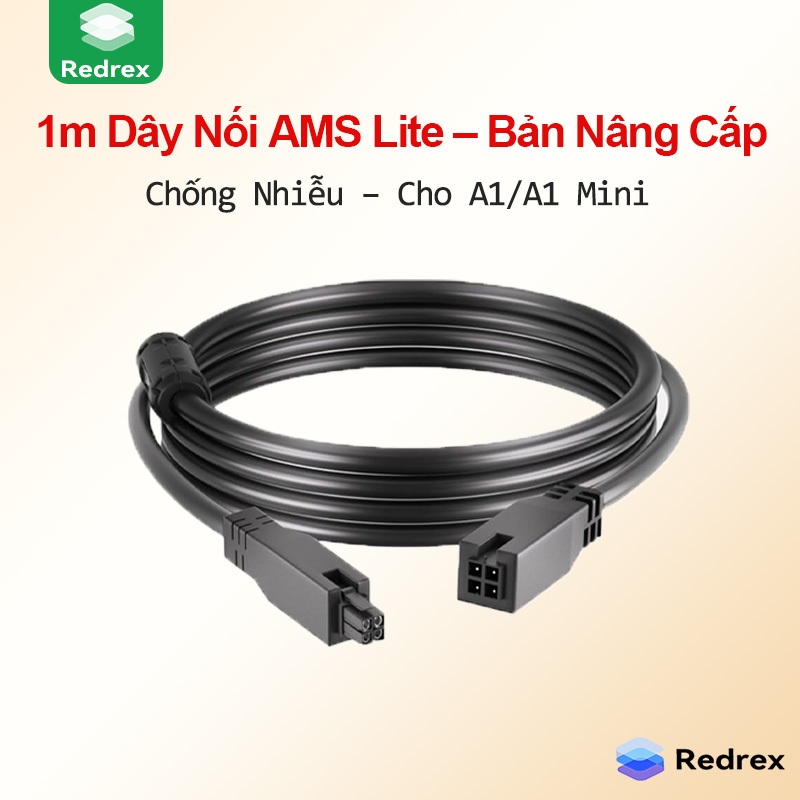 REDREX Dây Cáp AMS Lite 1m Có Vòng Từ – Dùng Cho Bambu Lab A1 / A1 Mini – Bản Nâng Cấp