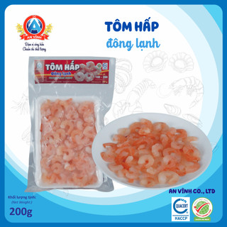 Tôm hấp, tôm sú hấp đông lạnh An Vĩnh Food tôm tươi ngọt thịt giữ trọn dinh dưỡng tiện chế biến 200g 500g