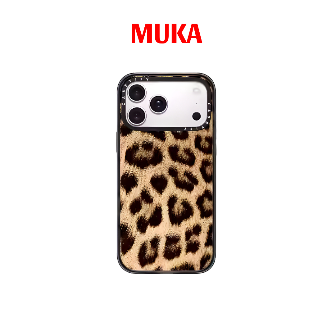 MUKA-Ốp điện thoại CASETiFY LEOPARD CASE Từ tính da beo Vỏ điện thoại Chống sốc tương thích Iphone 1