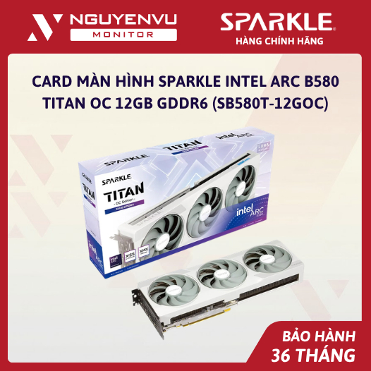 [Full Vat] Card Màn Hình SPARKLE Intel Arc B580 TITAN OC 12GB GDDR6 - Card Đồ họa (SB580T-12GOC) - B