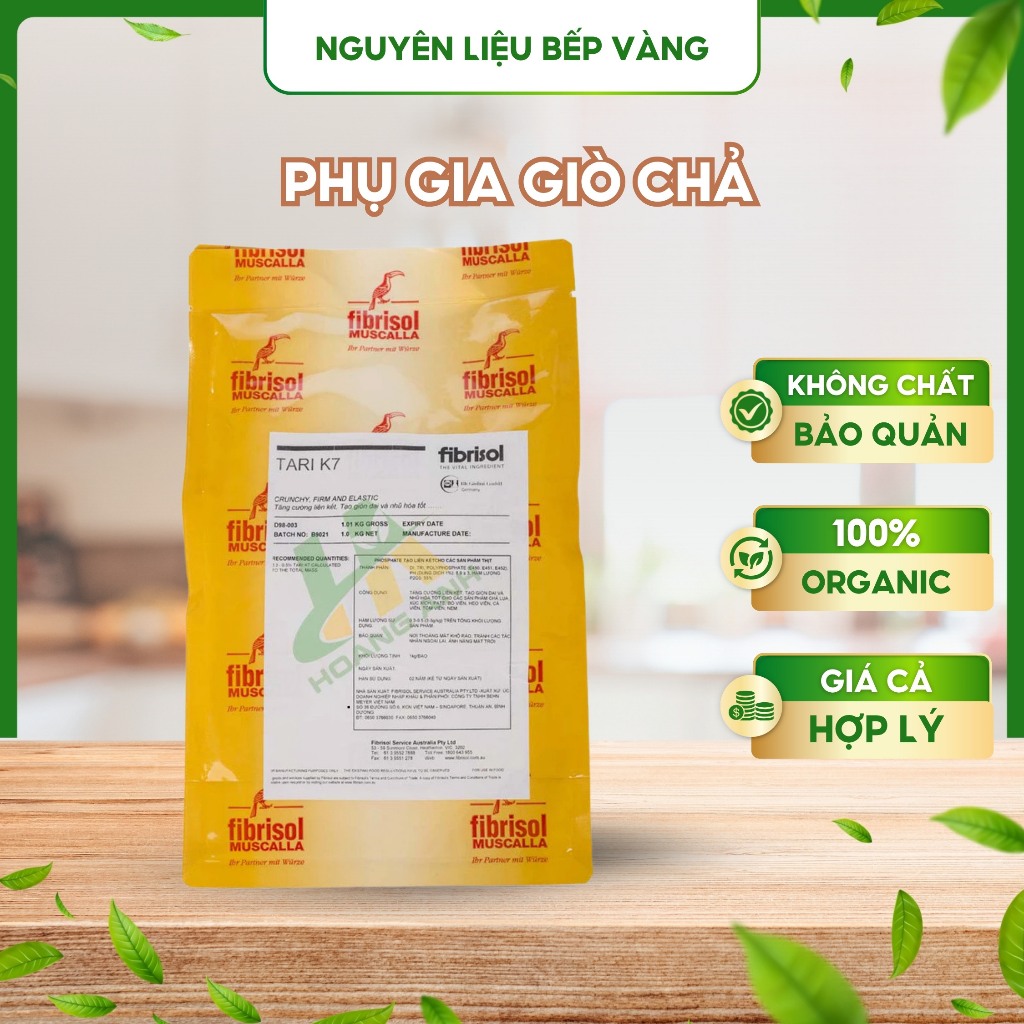 Phụ Gia Tạo Giòn Dai TARI K7 1kg – Giúp Kết Dính Thịt, Tăng Độ Dai Cho Giò Chả, Xúc Xích, Chả Cá, Ne