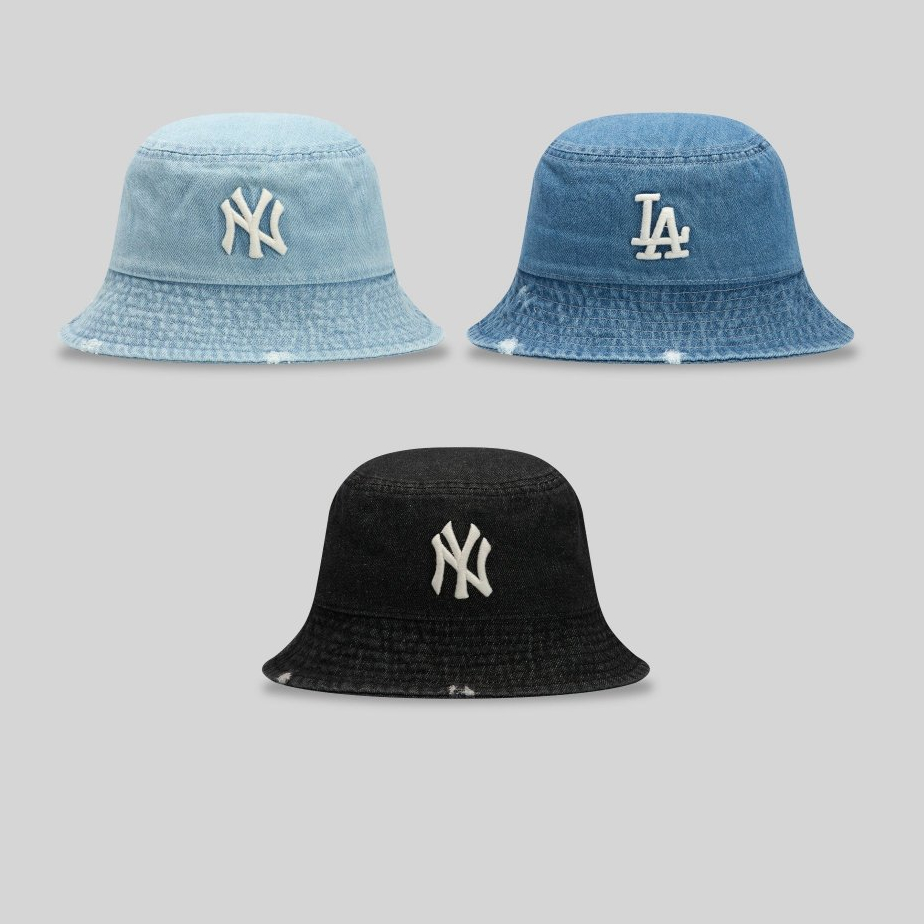 Mũ Vành, Nón Bucket Jean Mềm Thêu Chữ NY - LA Cao Cấp