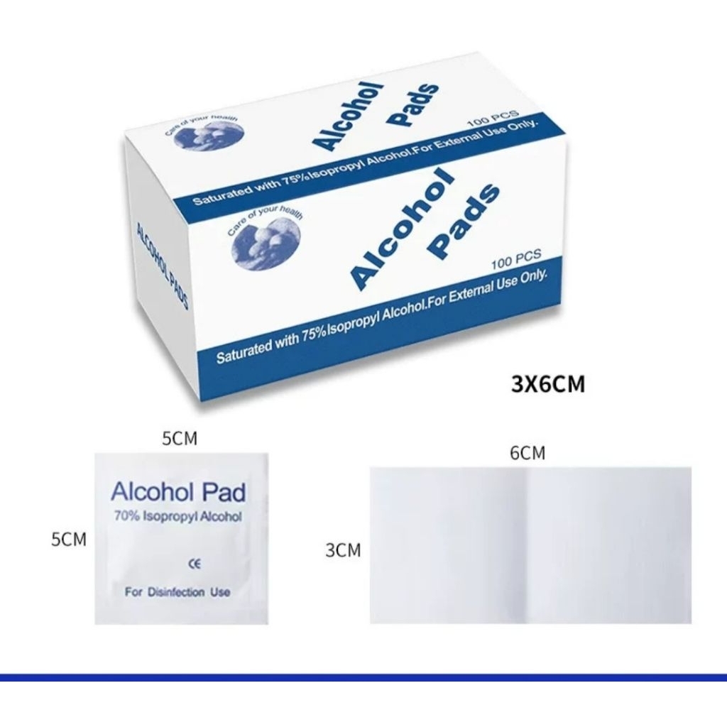 Bông tẩm cồn 75% Alcohol Pads lau gel (100c/hop)