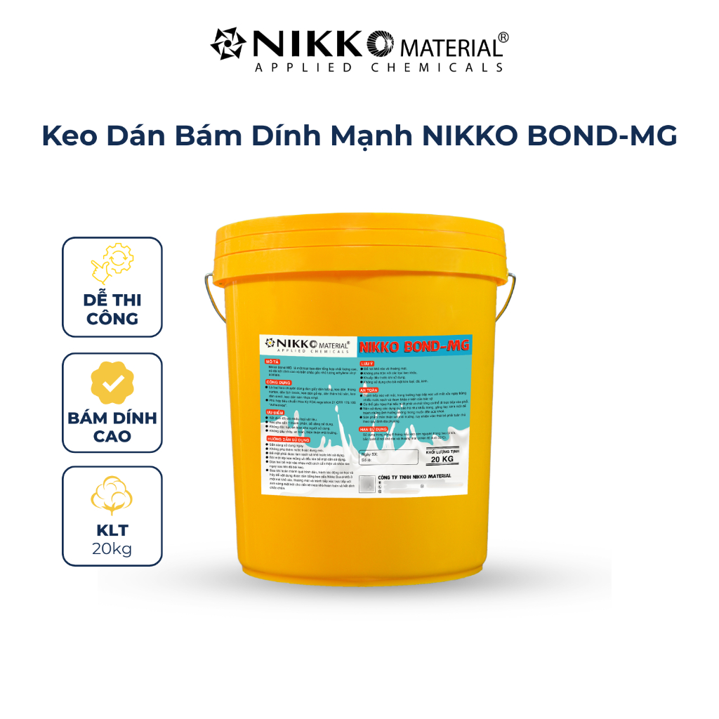 [THÙNG 18KG] Keo Dán NIKKO BOND-MG – Keo Dán Giấy Dán Tường, Gỗ Ép, Carton, Sàn Vinyl Siêu Dính