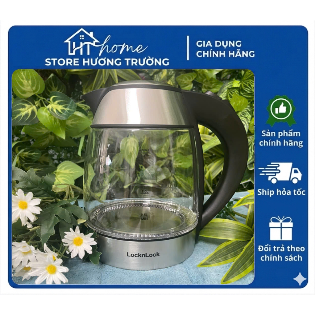 Ấm đun siêu tốc thủy tinh LocnkLock EJK418 - Hàng chính hãng
