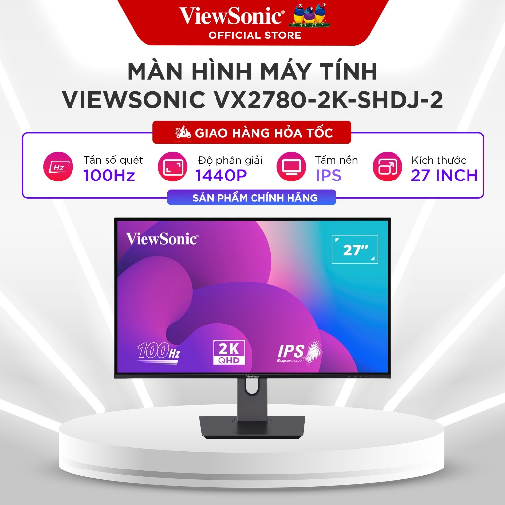 Màn hình ViewSonic VX2780-2K-SHDJ-2 (27inch/QHD/IPS/100HZ/4MS/250NITS/HDMI+DP+AUDIO)