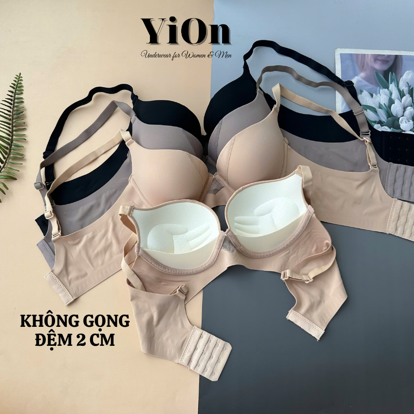 Áo Ngực Su Không Gọng Đệm 2 Cm Không Lộ Viền Mềm Mát Thoải Mái YiOn Underwear D808