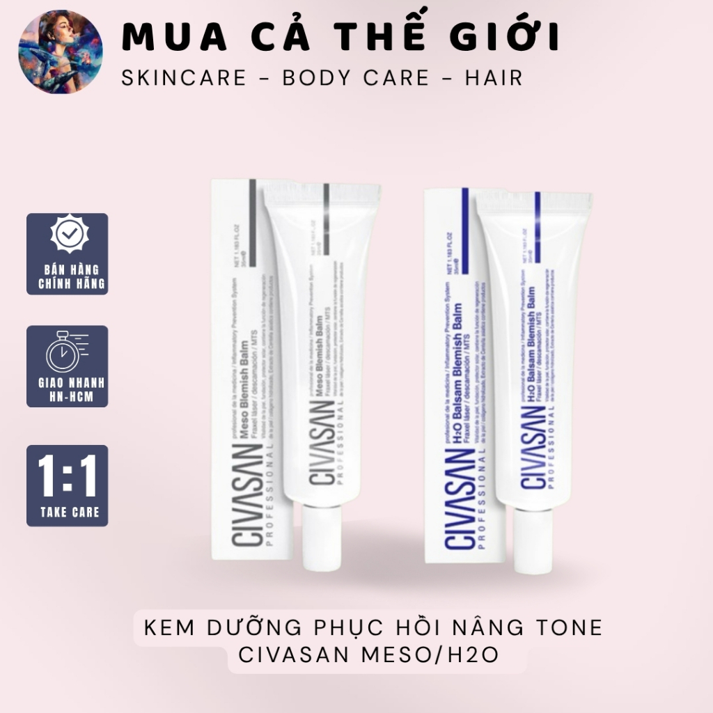 Kem dưỡng phục hồi nâng tone Civasan Meso Blemish Balm/ Civasan H2O Blemish Balm Cream