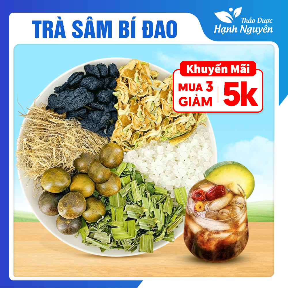 Trà sâm bí đao 3 set mix sẵn nấu 5-7 lít nước, kèm hạt chia giúp giải nhiệt mùa hè, thanh lọc cơ thể