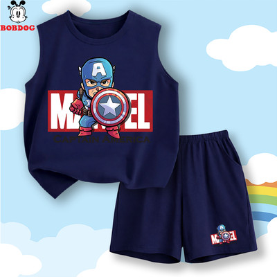 SALE HÈ Bộ ba lỗ bé trai BOBDOG quần áo thể thao siêu anh hùng vải cotton co giãn cho bé mặc hè BD-KS278