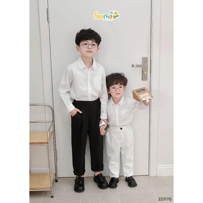 Quần dài âu Beemo cho bé 9-32kg chất vải mềm mại phong cách Hàn cho bé trai, bé gái đi học, đi tiệc, sự kiện - 22317Q