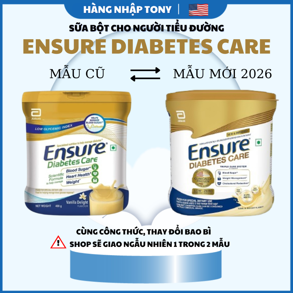 Sữa Bột Ensure Diabetes Care Mỹ Dinh Dưỡng Cho Người Tiểu Đường Hộp 375g - Hàng Nhập Tony