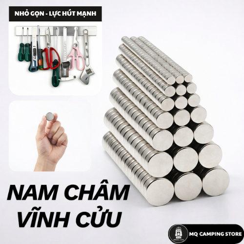 (Lực Từ N35 mạnh) (10-50 Viên) Nam Châm Trắng Vĩnh Cửu, Nam Châm Tròn, Nam Châm Đất Hiếm
