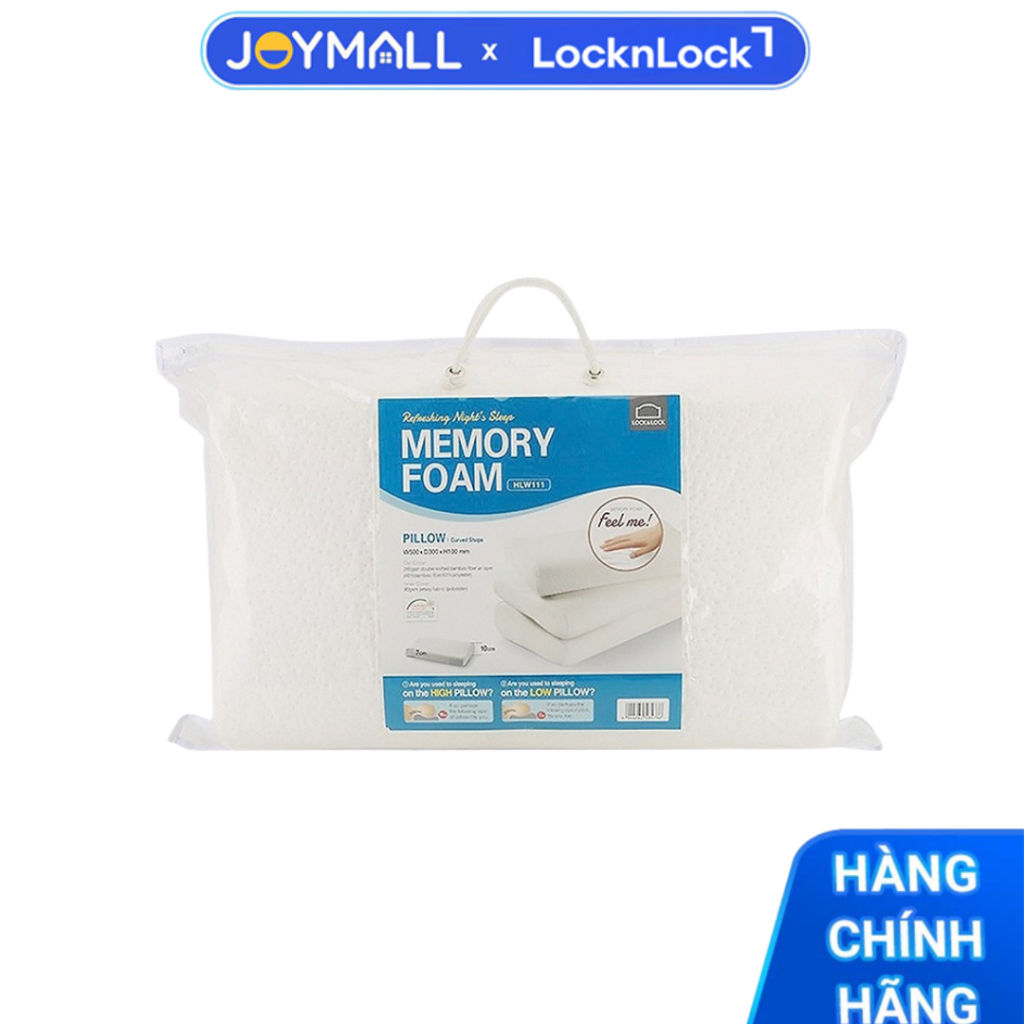 Gối Memory Foam 50D LocknLock HLW111, HLW112, Hàng Chính Hãng, Vỏ Bọc Thoáng Khí - JoyMall