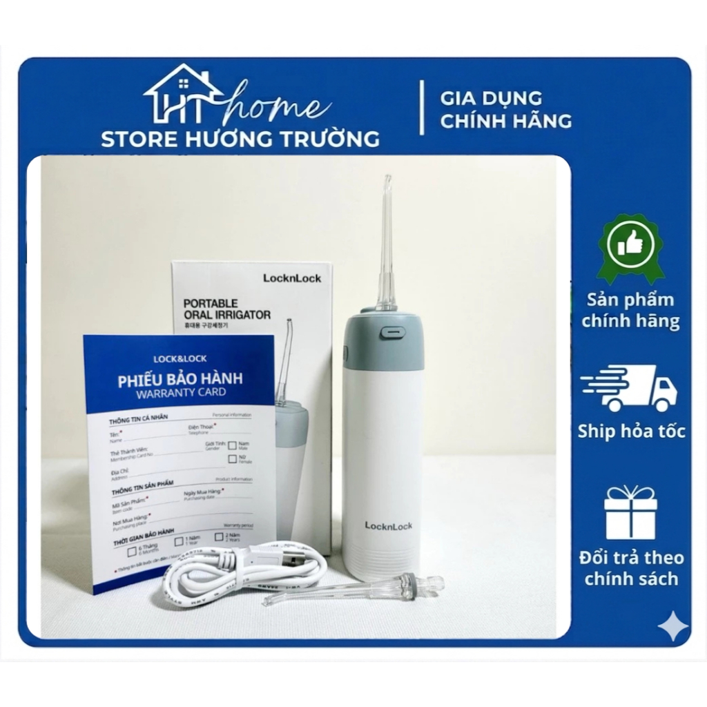 Máy Tăm Nước LocknLock ENR116MIT – Bình 170ml, 3 Chế Độ, Xoay 360°, Chính Hãng