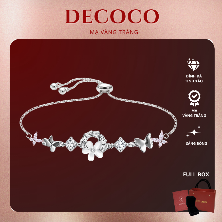 Vòng tay, lắc tay nữ FELIX đính đá bông hoa lấp lánh DECOCO ACC ( kèm Túi giấy + Hộp + Thiệp )