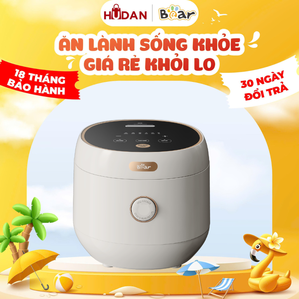 Nồi cơm điện BEAR 1.2L SB-NC30B Tiếng Việt 2-5 Người Ăn 6 Chức Năng Nấu Đa Dạng - Tráng Men Sứ