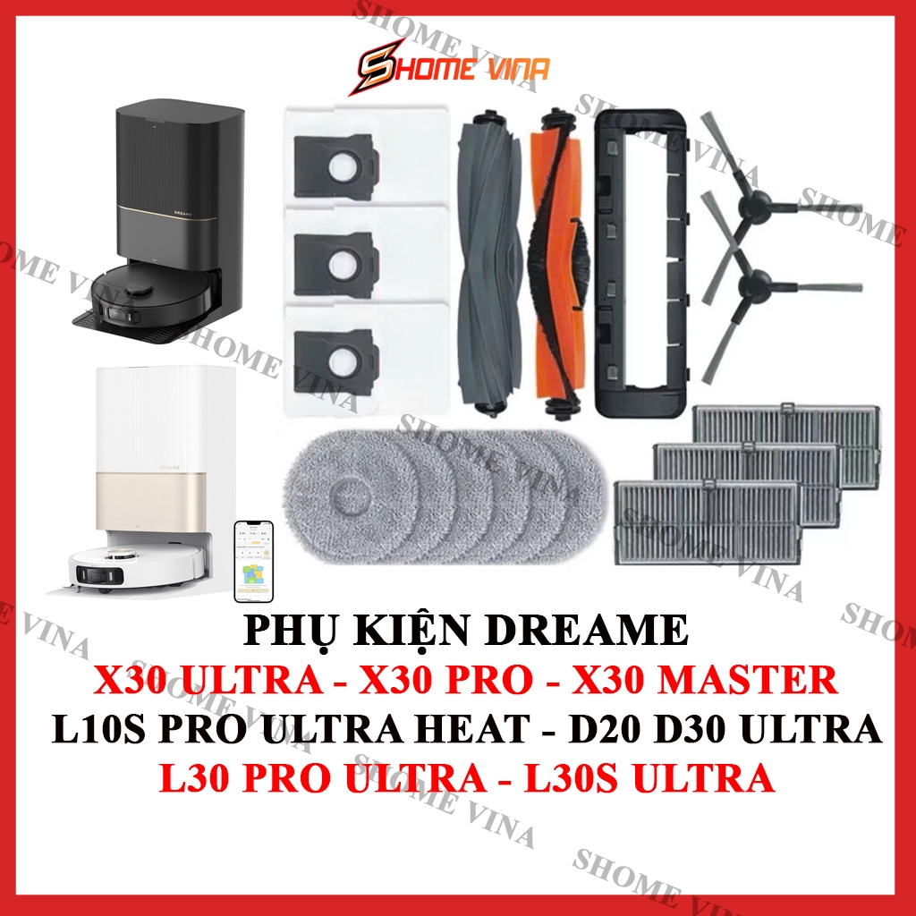 Phụ kiện robot hút bụi thay thế Dreame X30 Ultra, X30 Pro, X30 Master, L10S Pro Ultra Heat, D20 - D3