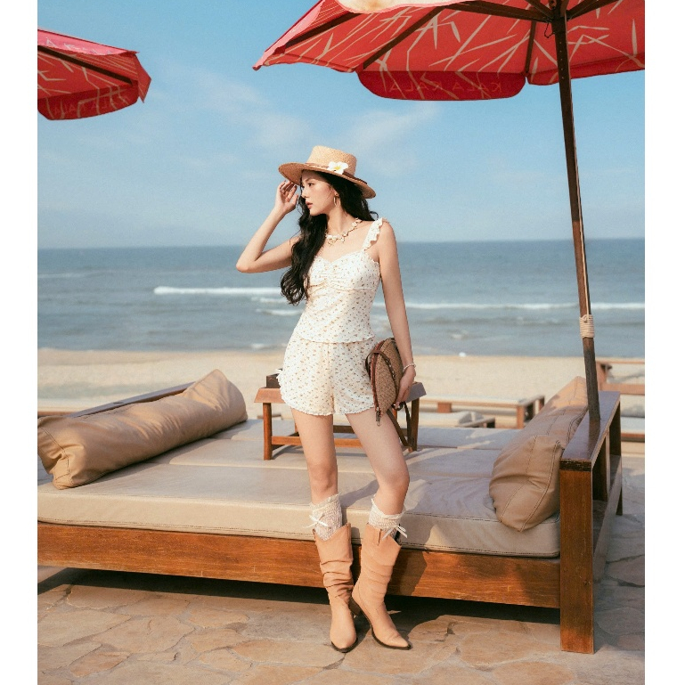 [ Hoả Tốc ] Set đồ 2 dây đi biển phối ren – Outfit du lịch hè tôn dáng, đồ mặc biển nữ sexy xinh xắn (BCT02) | BigBuy360 - bigbuy360.vn