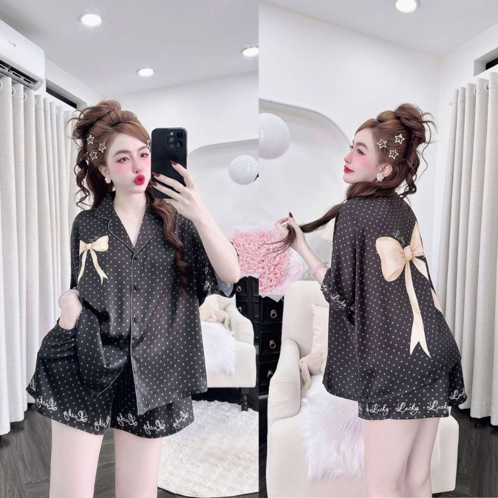 Đồ Ngủ Nữe Tay Cánh Dơi MIKY, Đồ Ngủ Bigsize lụa Latin cao cấp mềm mại xinh xắn 6 < 70KG M21 | BigBuy360 - bigbuy360.vn