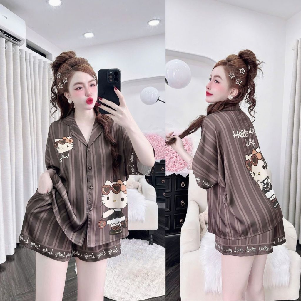 Đồ Ngủ Nữe Tay Cánh Dơi MIKY, Đồ Ngủ Bigsize lụa Latin cao cấp mềm mại xinh xắn 6 < 70KG M21 | BigBuy360 - bigbuy360.vn