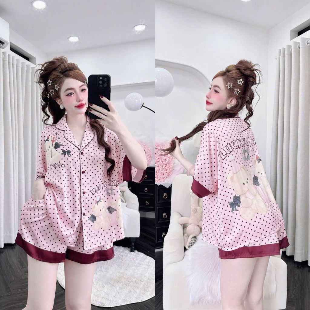 Đồ Ngủ Nữe Tay Cánh Dơi MIKY, Đồ Ngủ Bigsize lụa Latin cao cấp mềm mại xinh xắn 6 < 70KG M21 | BigBuy360 - bigbuy360.vn