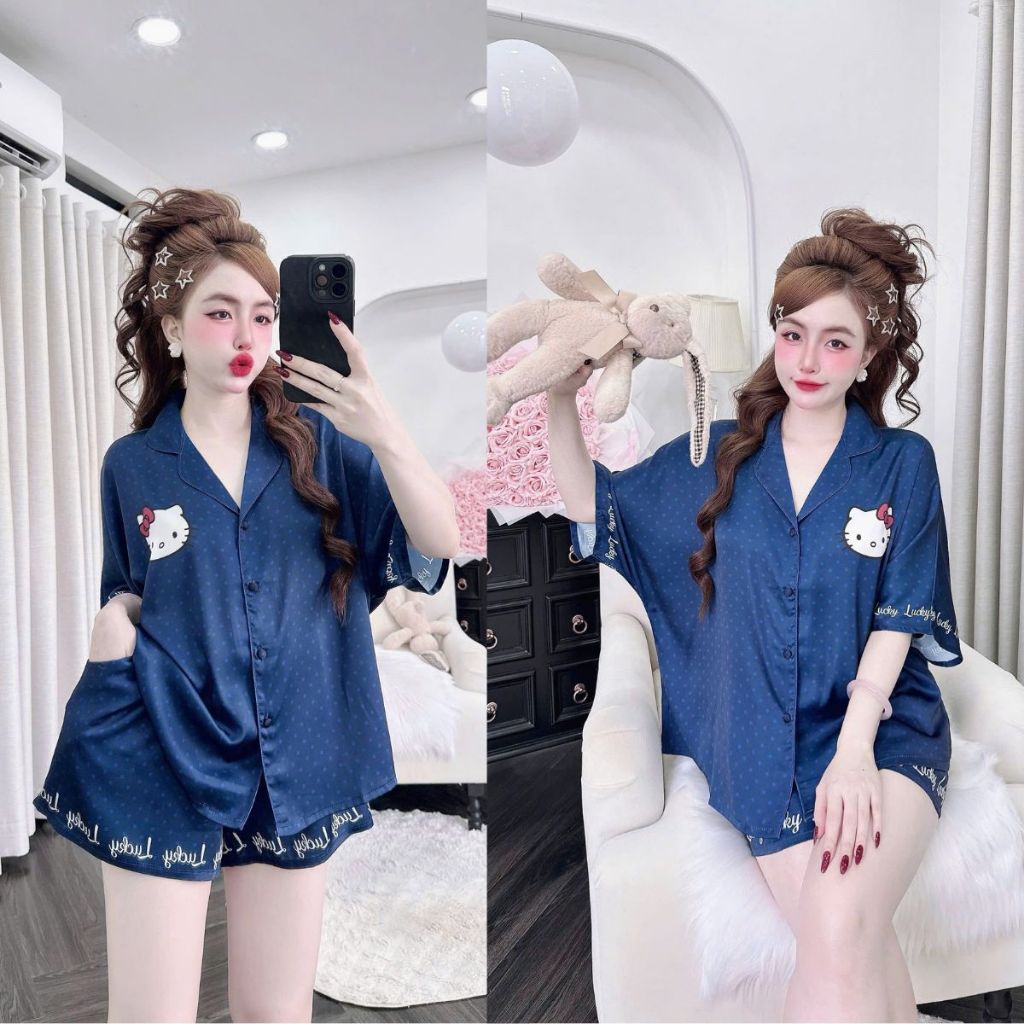 Đồ Ngủ Nữe Tay Cánh Dơi MIKY, Đồ Ngủ Bigsize lụa Latin cao cấp mềm mại xinh xắn 6 < 70KG M21 | BigBuy360 - bigbuy360.vn