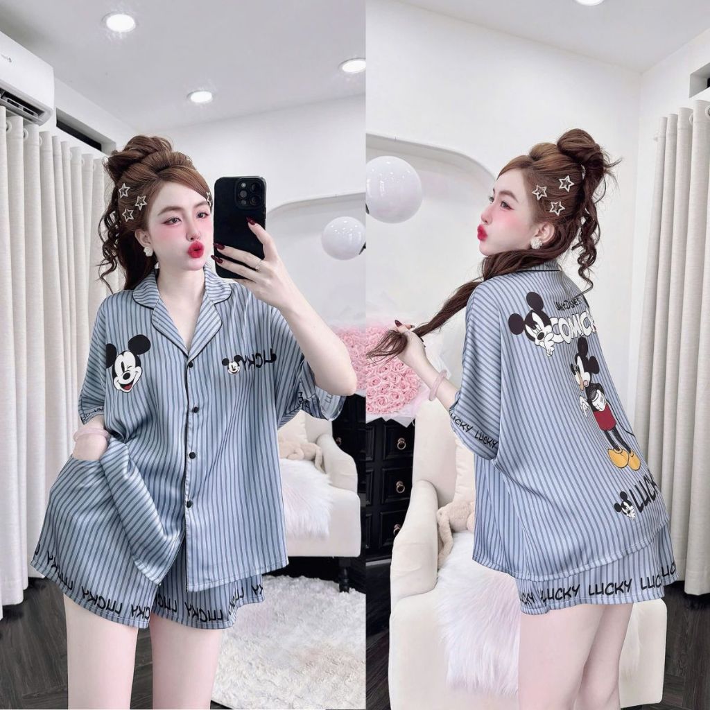 Đồ Ngủ Nữe Tay Cánh Dơi MIKY, Đồ Ngủ Bigsize lụa Latin cao cấp mềm mại xinh xắn 6 < 70KG M21 | BigBuy360 - bigbuy360.vn