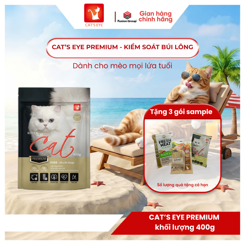 (KHI MUA 3 TẶNG 1 gói 400g) (400G-1.5KG) CAT'S EYE PREMIUM - Thức ăn hạt dành cho mèo mọi lứa tuổi