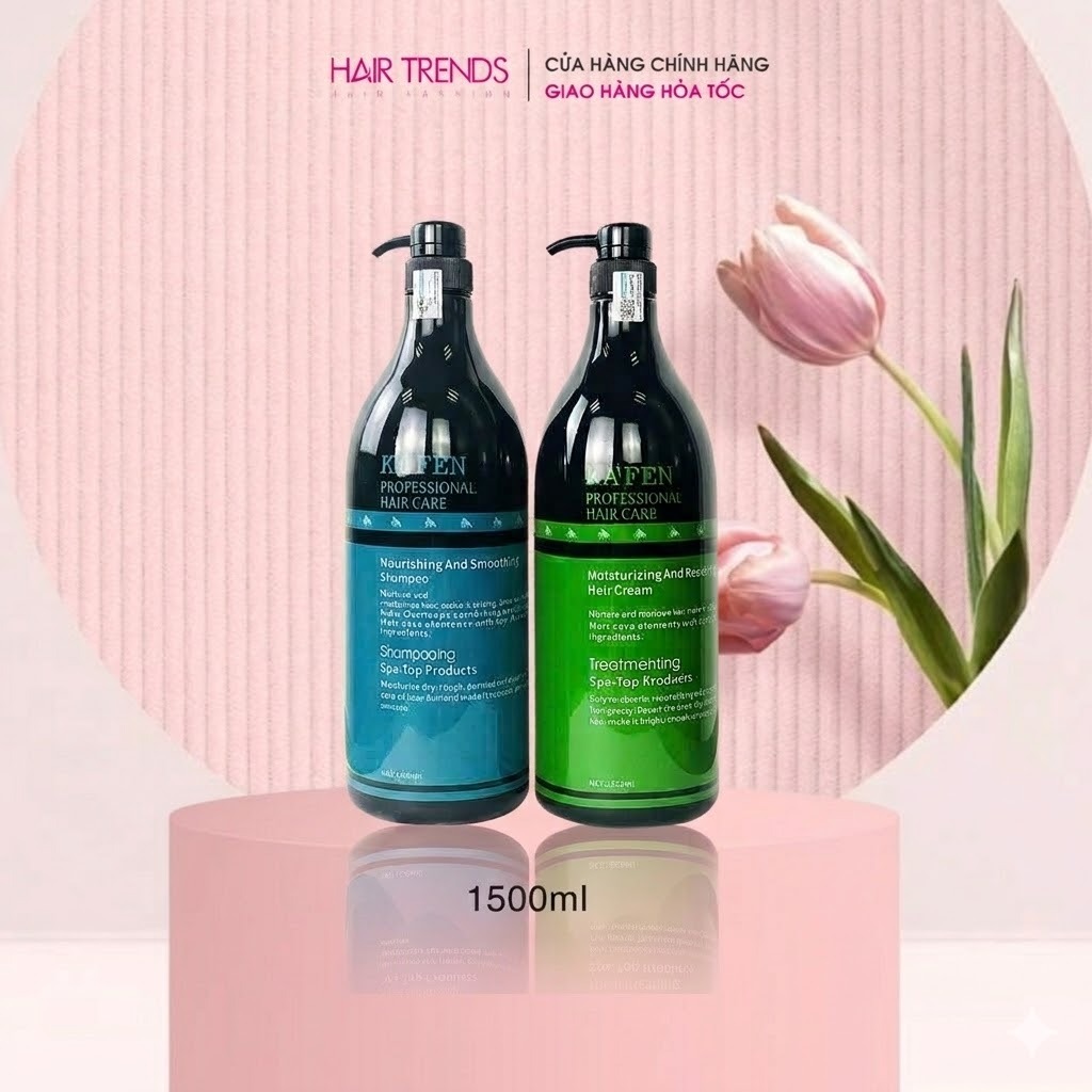 [KA'FEN 1500ML] Dầu cặp Kafen chính hãng siêu mềm mượt bổ sung Vitamin E phục hồi tóc hư tổn dung tí