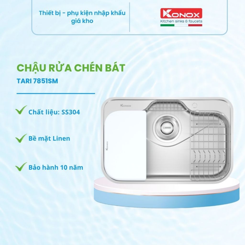 Chậu Rửa Bát Konox Tari 7851SM - Biến Khu Rửa Thành Khu Sơ Chế Đa Năng Tiện Lợi