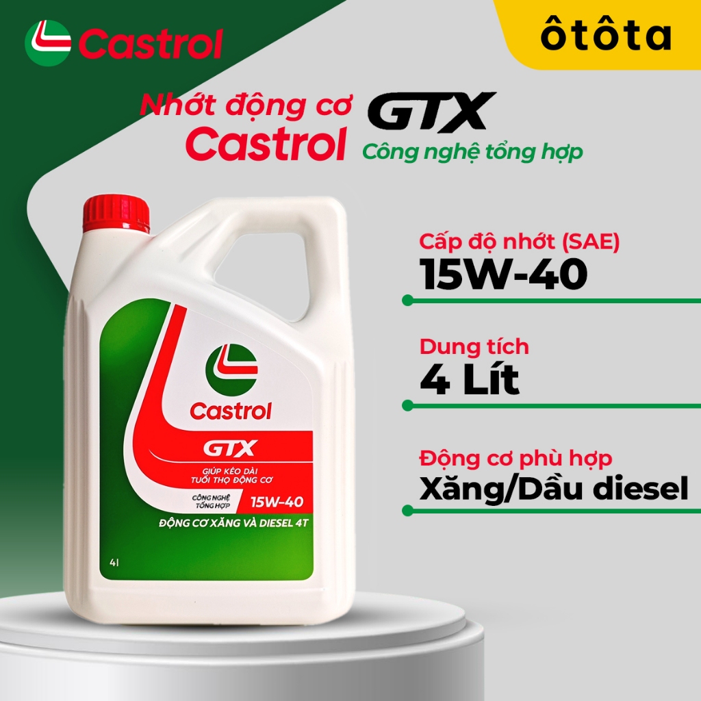 Nhớt động cơ ô tô Castrol GTX 15W-40 4L Chính hãng 4L