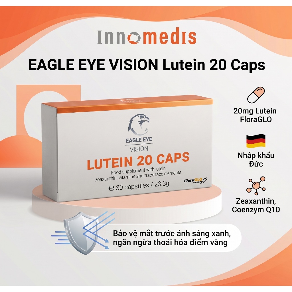 [NHẬP KHẨU ĐỨC] Viên Uống Bổ Mắt Eagle Eye Vision Lutein 20 Caps Ngăn Thoái Hoá Điểm Vàng, Ngăn Tác 