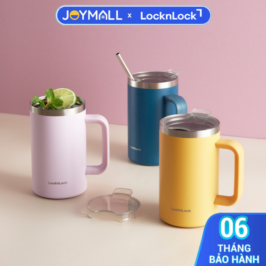 Ly Giữ Nhiệt LocknLock Flat Table Mug LHC4320 730ml, Hàng Chính Hãng, Tay Cầm Tiện Lợi, Có Đệm Đáy S