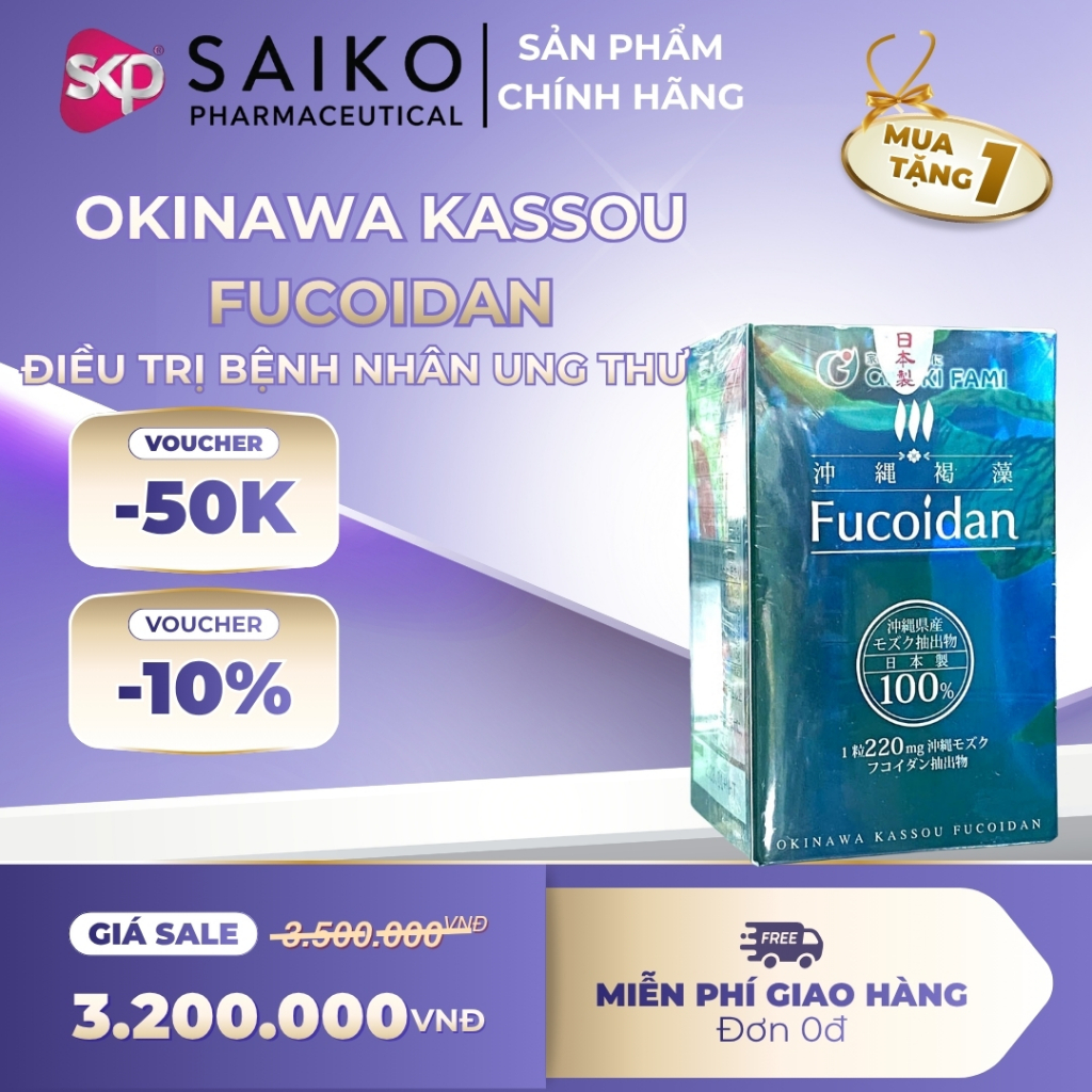 [CHÍNH HÃNG] Viên Uống Fucoidan Genki Fami – Chiết Xuất Tảo Nâu Mozuku Okinawa Nhật Bản (Hộp 150 Viê