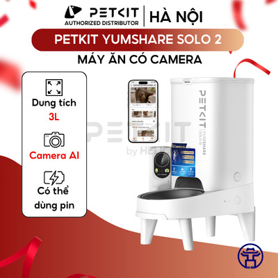 [ Bảo hành 18T ] Máy Cho Chó Mèo Ăn Tự Động PETKIT Yumshare SOLO 2 Có Camera AI Theo Dõi Thú Cưng