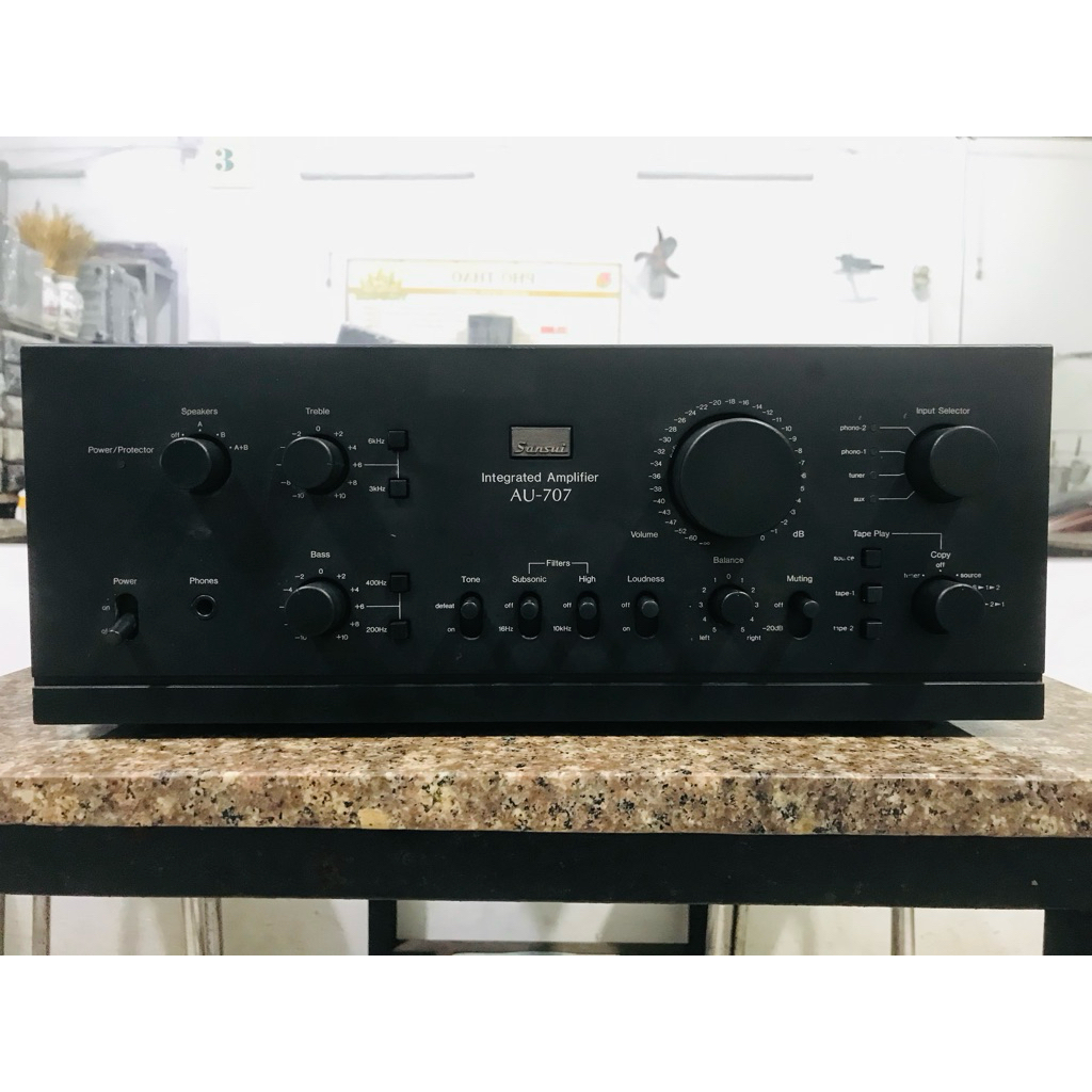 Amply Sansui AU-707 công xuất 230w máy chạy 4 sò sắt Sanken zin mới đẹp âm thanh rất hay