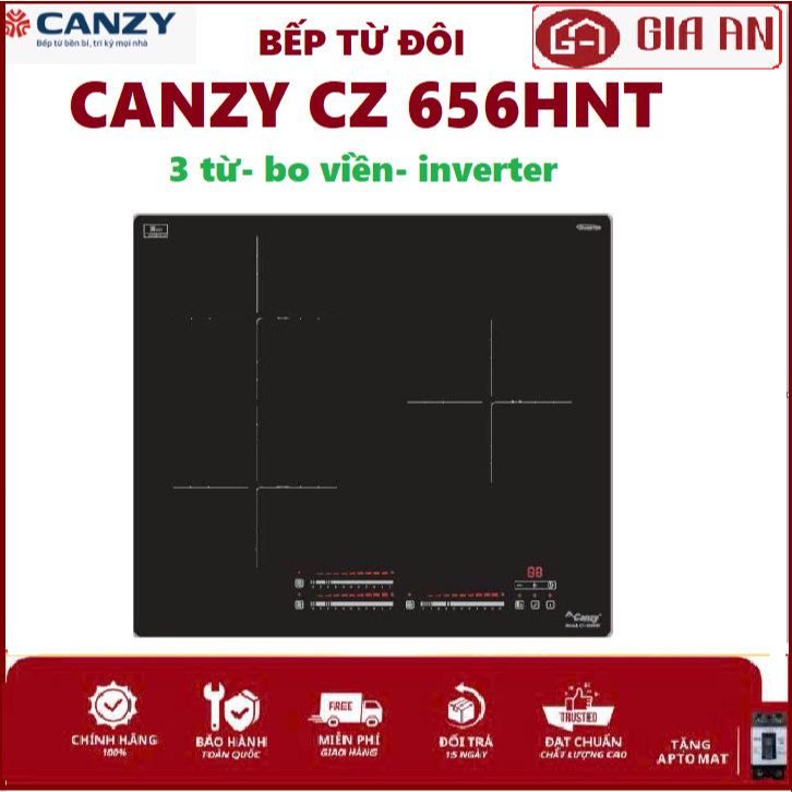 Bếp ba từ canzy CZ 656HNT. bếp ba từ âm bàn thế hệ mới. bếp điện từ chính hãng bảo hành 3 năm
