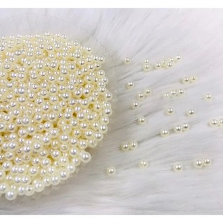 Hạt Ngọc Trai Có Lỗ Cao Cấp - Phụ Liệu May Mặc, Làm Đồ Handmade, Đính Áo Dài (Trắng/Trắng Kem)