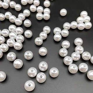 Hạt Ngọc Trai Có Lỗ Cao Cấp - Phụ Liệu May Mặc, Làm Đồ Handmade, Đính Áo Dài (Trắng/Trắng Kem)