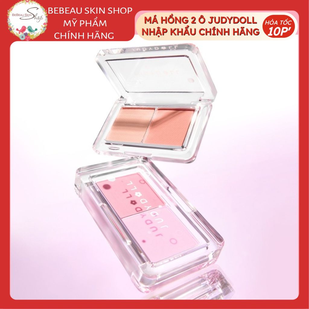 Phấn Má Hồng 02 Ô JUDYDOLL Dual Color Blush Mịn LÌ Chuẩn Màu Dễ Tán 3,9g Nhập Khẩu Chính Hãng