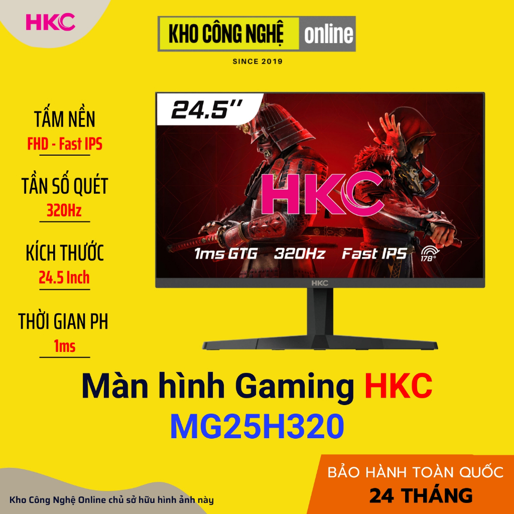 Màn Hình Phẳng Gaming HKC MG25H320 Full HD, Fast IPS, 320Hz (Hàng Chính Hãng)