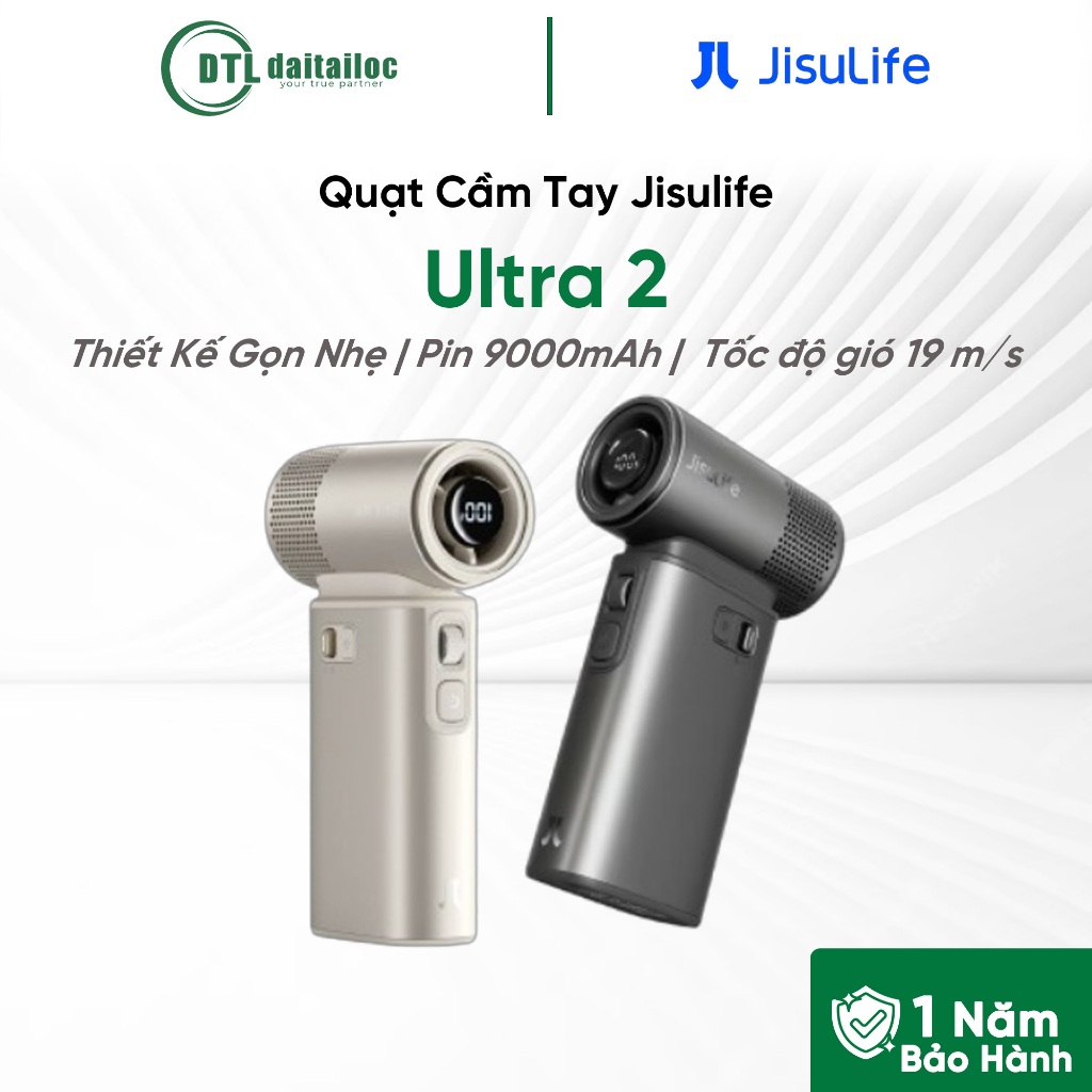 Quạt Cầm Tay Jisulife Cao Cấp Ultra 2 9000mAh | Chính hãng | Bảo hành 12 tháng
