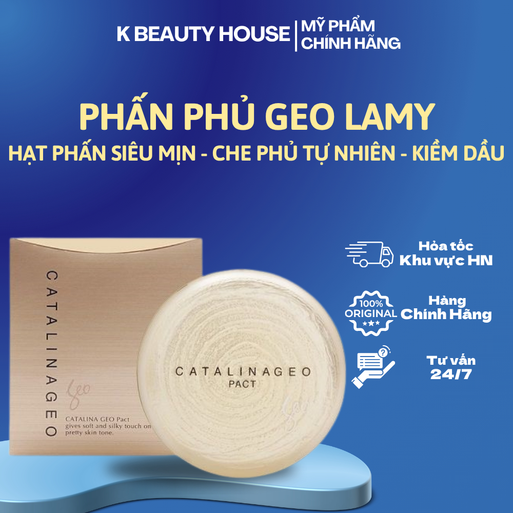 Phấn Phủ GEO Kiềm Dầu Catalinageo Pact Che Khuyết Điểm Siêu Mịn Hàn Quốc 22g