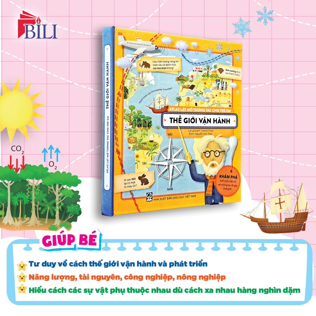 Sách - Thế giới vận hành - Atlas lật mở tương tác cho trẻ em