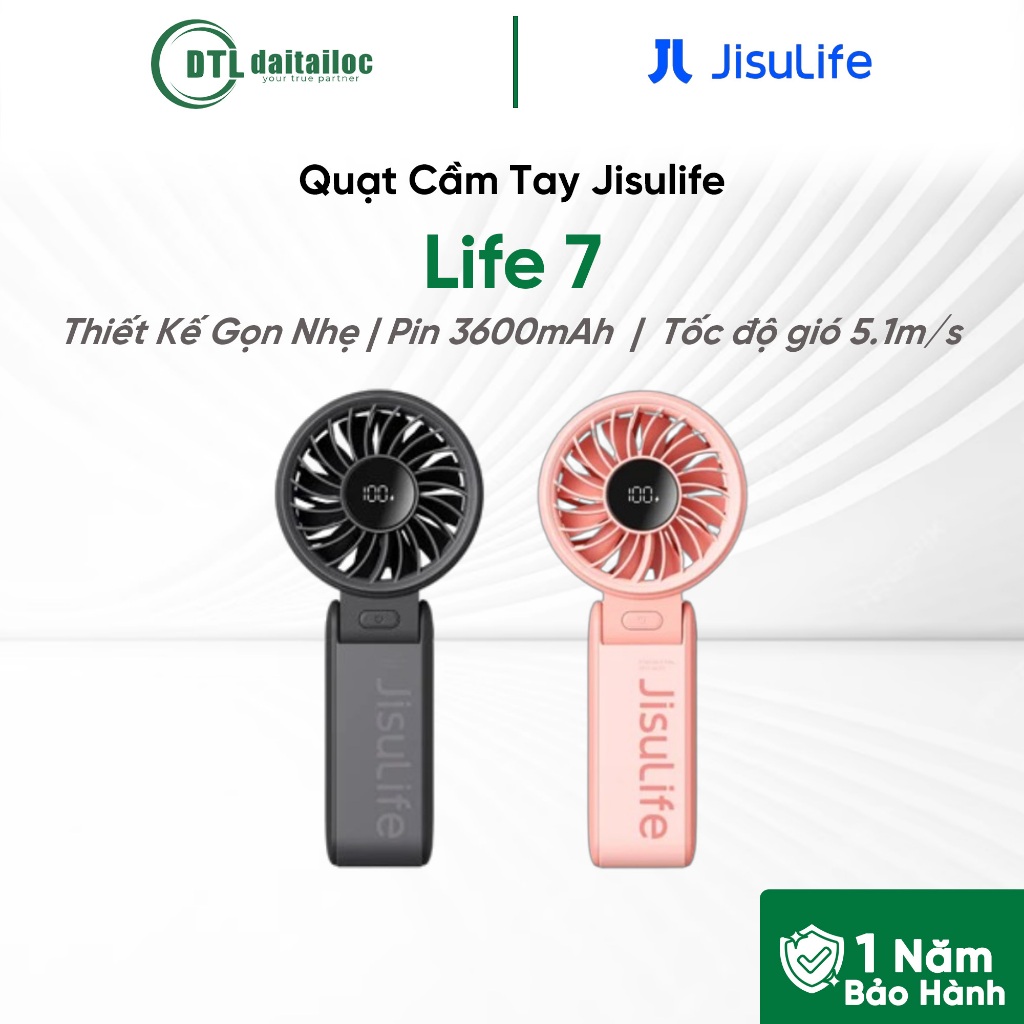 Quạt Cầm Tay Jisulife Life 7 3600mAh | Chính hãng | Bảo hành 12 tháng