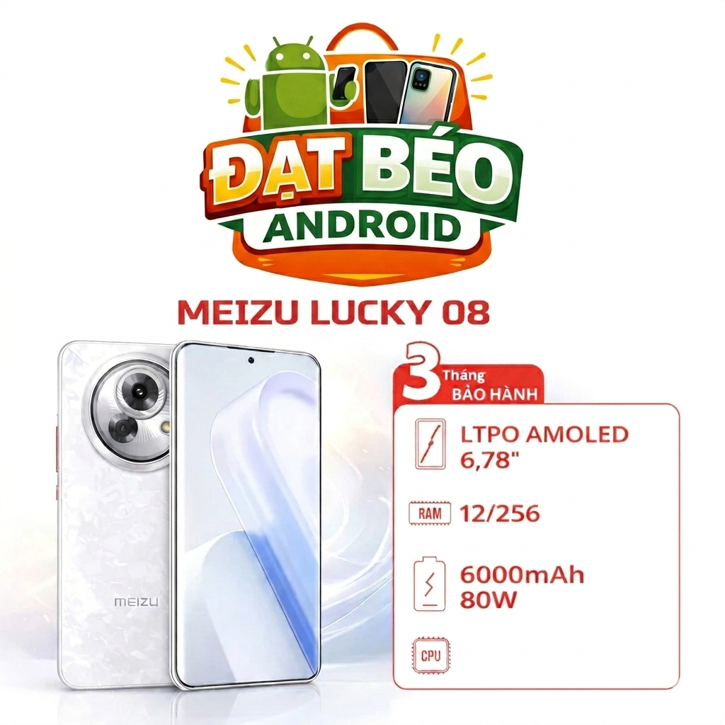 Điện thoại Meizu Lucky 08 (Snapdragon 7s Gen 2) QUỐC TẾ MỚI NGUYÊN SEAL 100%