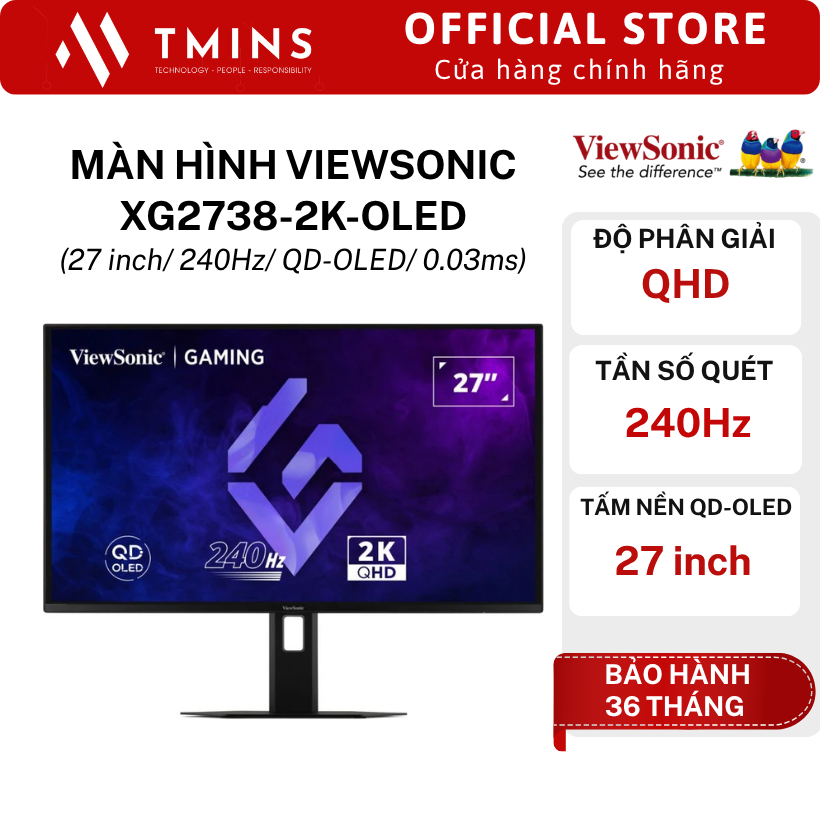 Màn hình Viewsonic XG2738-2K-OLED (27 inch/ 240Hz/ QD-OLED/ 0.03ms) - Hàng chính hãng