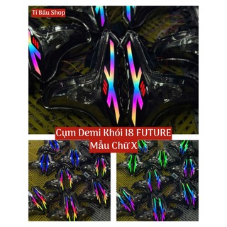 Cụm đèn demi xinhan audi I8 kính khói Đế Đúc gắn Future Led MẪU CHỮ X